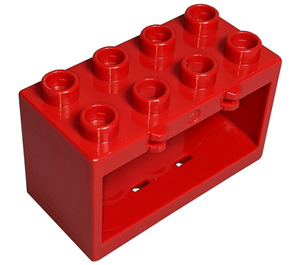 Duplo Red Frame 2 x 4 x 2 with Hinge with Holes in Base (60775)