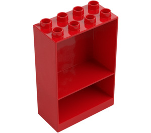 Duplo Red Frame 4 x 2 x 5 with Shelf (27395)