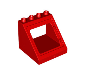 Duplo Red Frame 4 x 4 x 3 with Slope (27396)