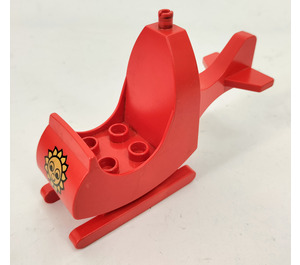 Duplo Red Helicopter Body with Sun