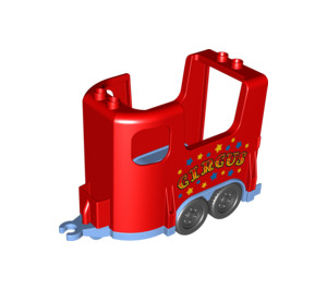 Duplo Red Horse Trailer 5 x 11 x 6 with "Circus" (87703)