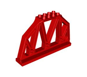 듀플로 빨간색 Lattice Bridge 옆 2 x 12 x 6 (51559)