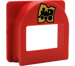 Duplo Red Mailbox with Train Ticket (2230 / 74521)