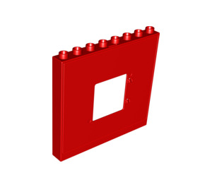 Duplo Red Panel 1 x 8 x 6 with Window (11335)