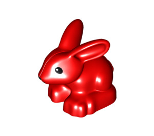 Duplo Red Rabbit with Small Black Eyes (89406)