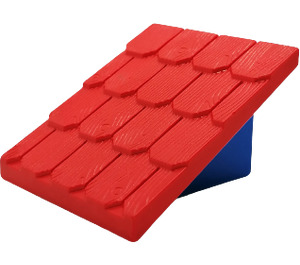 Duplo Red Roof Slope 33° 2 x 4 Shingled with Blue Base