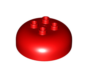 Duplo Red Round Brick 4 x 4 with Dome Top (18488 / 98220)