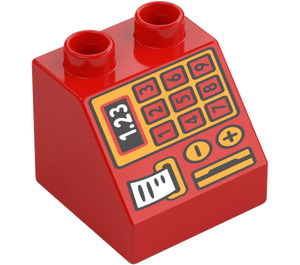 Duplo Red Slope 2 x 2 x 1.5 (45°) with Cash Register (6474 / 37388)