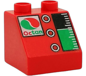 Duplo Red Slope 2 x 2 x 1.5 (45°) with Octan Fuel (6474)