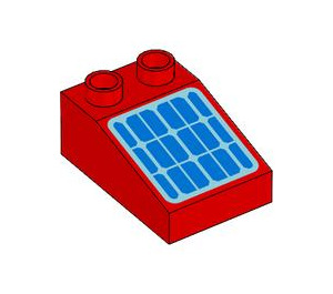 Duplo Red Slope 2 x 3 22° with Blue Solar Panel (35114 / 104381)