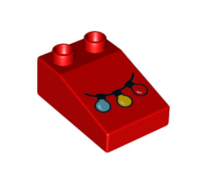 Duplo rouge Pente 2 x 3 22° avec Trois Multicolored Lights (35114 / 36623)
