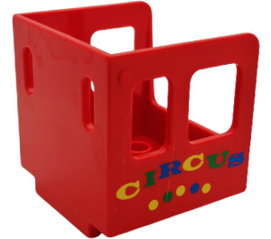 Duplo Red Steam Engine Cabin with "CIRCUS" (Older, Larger) (4544)