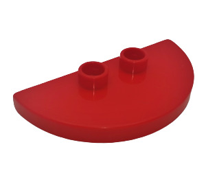 Duplo Rouge Tuile 2 x 4 x 1/3 Demi Rond avec Deux Tenons (3808)