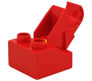 Duplo Red Toolo Brick 2 x 2 with Angled Bracket