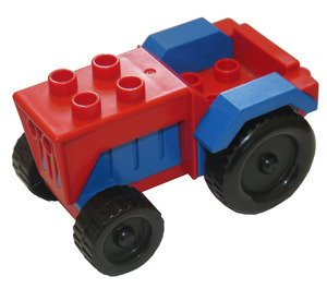 Duplo Red Tractor with Blue Mudguards