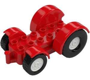 Duplo Red Tractor with White Wheels (24912)