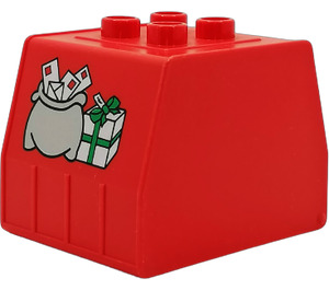 Duplo Red Train Container with Post Pattern