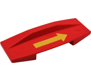 Duplo Red Train Reverse Action Brick with Yellow Arrow