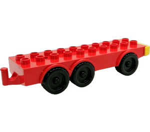 Duplo Red Truck Base with Six Wheels and 2 x 10 Studs