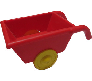 Duplo Rojo Wheelbarrow con Amarillo Ruedas (2292)