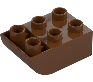 Duplo Reddish Brown Brick 2 x 3 with Inverted Slope Curve (98252)