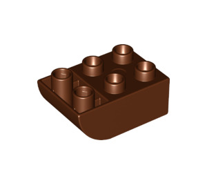 Duplo Reddish Brown Brick 2 x 3 with Inverted Slope Curve (98252)