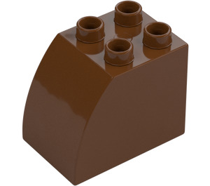 Duplo Reddish Brown Brick 2 x 3 x 2 with Curved Side (11344)