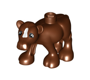 Duplo Reddish Brown Cow Calf with White Patch on Face (12054 / 87307)