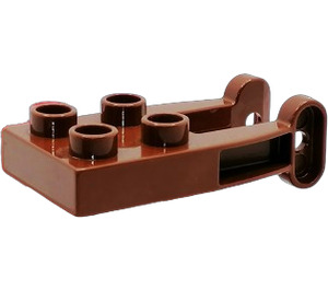 Duplo Rødbrun Plate 2 x 3 med Drum Holder (42026)