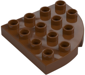 Duplo Brun Rougeâtre assiette 4 x 4 avec Rond Pièce de monnaie (98218)