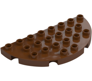 Duplo Rödaktig Brun Platta 8 x 4 Semicircle (29304)