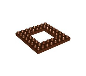 Duplo Brun Rougeâtre assiette 8 x 8 avec 4 x 4 Trou (51705)