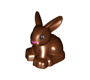 Duplo Reddish Brown Rabbit with Pink Nose (20046 / 49712)