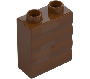 Duplo Reddish Brown Wall 1 x 2 x 2 Plank Pattern (18783)