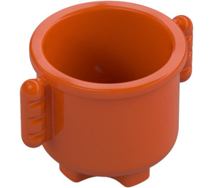 Duplo Roodachtig oranje Pot met Grip Handgrepen met ribbels (5729)