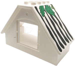 Duplo Roof with Window Opening with Leaves and Black Stripes (31441)