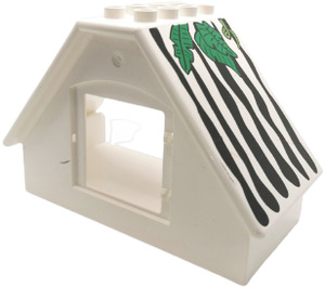 Duplo Roof with Window Opening with Leaves and Black Stripes (31441 / 31454)