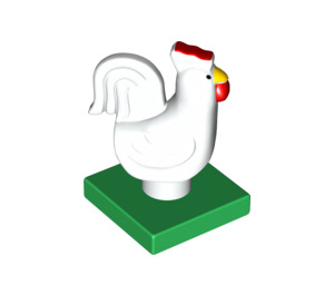 Duplo Rooster päällä Vihreä Alusta (75020)