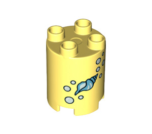 Дупло Кръгъл Тухла 2 x 2 x 2 с Shell и Bubbles (72752 / 98225)