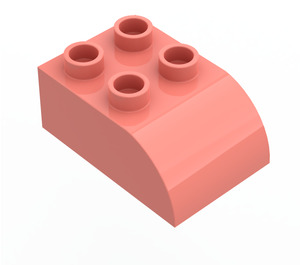 Duplo Salmon Brick 2 x 3 with Curved Top (2302)