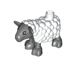 Duplo Sheep with Woolly Coat and Pointy Ears (37152)