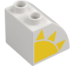 Duplo Pente 45° 2 x 2 x 1.5 avec Incurvé Côté avec Sun Droite (11170 / 101561)