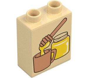 Duplo Tan Brick 1 x 2 x 2 with Honey and Mug with Bottom Tube (15847 / 105406)