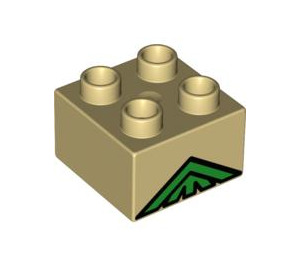 Duplo Tan Brick 2 x 2 with Green roof (3437 / 53159)