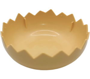 Duplo Tan Egg Shell Half with Jagged Edges and No Studs