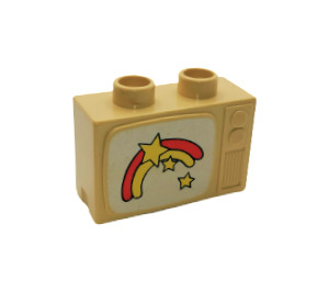 Duplo Tan TV with rainbow and stars pattern