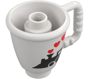 Duplo Tea Cup with Handle with Train and heart steam (27383 / 38489)