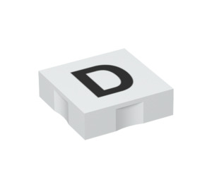 Duplo Tile 2 x 2 with Side Indents with "D" (6309 / 48472)