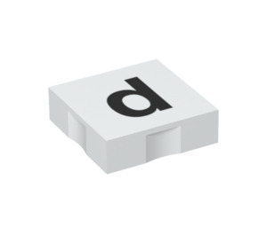 Duplo Bricka 2 x 2 med Sida Indents med "d" (6309 / 48473)