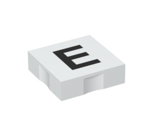 Duplo Tile 2 x 2 with Side Indents with "E" (6309 / 48474)